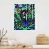 Fairy Dragon Fantasy Forest Art Poster (Keuken)