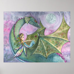 Fairy Dragon Poster Afdrukken op Molly Harrison