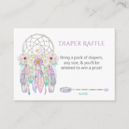 Fairy Dream Catcher Arrow Feathers Luier Raffle Informatiekaartje