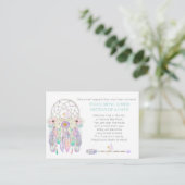 Fairy Dream Catcher Baby shower Boek aanvraag Informatiekaartje (Staand voorkant)