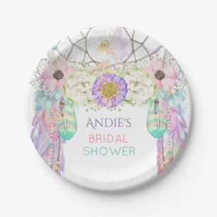 Fairy Dream Catcher Boho Feathers Crystals Papieren Bordje