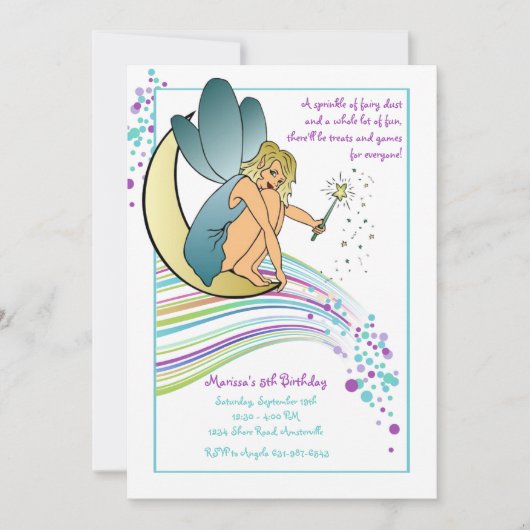 Fairy Dust Birthday Party Invitation Kaart (Voorkant)