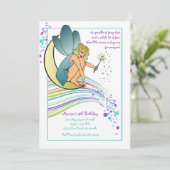 Fairy Dust Birthday Party Invitation Kaart (Staand voorkant)