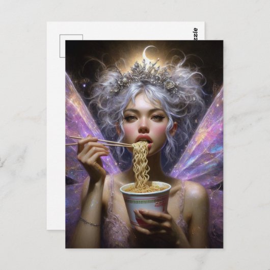 Fairy Eating Ramen Briefkaart (Voorkant / Achterkant)