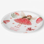 Fairy eerste aardbeienfee verjaardag papieren bordje (Gekanteld)