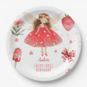 Fairy eerste aardbeienfee verjaardag papieren bordje (Voorkant)