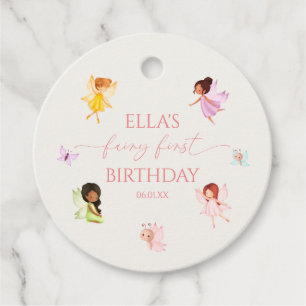 Fairy eerste betoverde feeën 1e verjaardagsfeest bedankjes labels