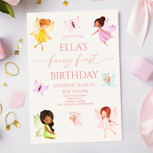 Fairy eerste betoverde feeën 1e verjaardagsfeest kaart