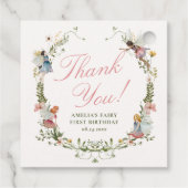 Fairy eerste  bloemenkroeg bedankjes labels (Achterkant)