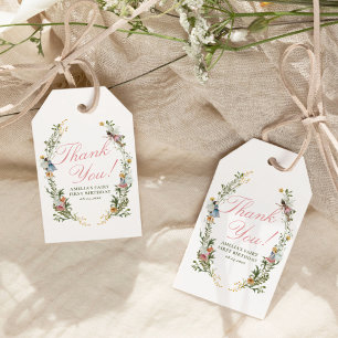 Fairy eerste  bloemenkroeg cadeaulabel