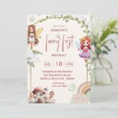 Fairy eerste bos verjaardagsfeestje kaart (Staand voorkant)