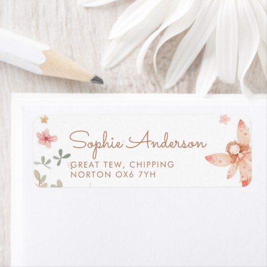 Fairy Eerste Meisje 1e Verjaardagsfeest Etiket (Insitu)