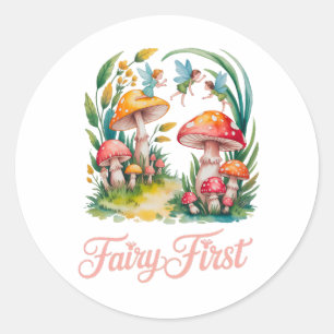 Fairy eerste meisje verjaardagsfeestje ronde sticker