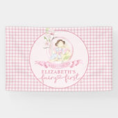 Fairy Eerste Meisje's 1e Verjaardag Party Custom V Spandoek (Horizontaal)