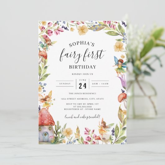 Fairy eerste verjaardag 1e verjaardag kaart (Staand voorkant)