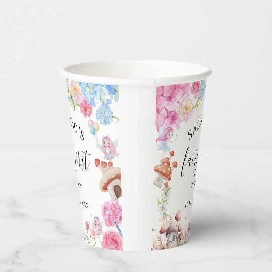 Fairy Eerste Verjaardag 1e Verjaardag Papier Serve Papieren Bekers (Rechts)