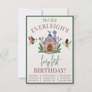 Fairy eerste verjaardag, Fairy tuin thema verjaard Kaart