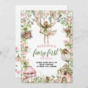 Fairy eerste verjaardag Magical Forest Waterverf Kaart