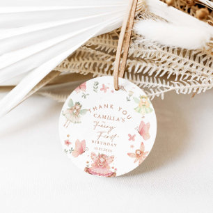 Fairy eerste verjaardag meisje bedankjes labels