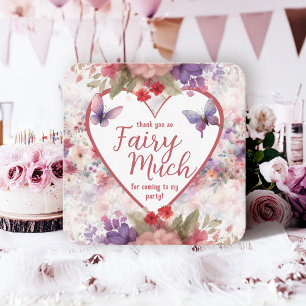 Fairy eerste verjaardag mini dank u notitiekaartje