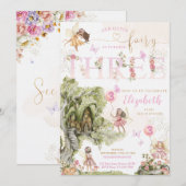 Fairy Eerste Verjaardagsbos Waterverf Kaart (Voorkant / Achterkant)