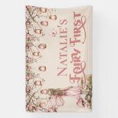 Fairy eerste verjaardagsfeestje gepersonaliseerd v spandoek (Verticaal)