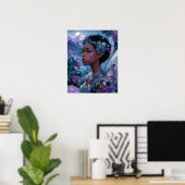 Fairy Elf Black Fantasy Art African American Poster (Thuiskantoor)