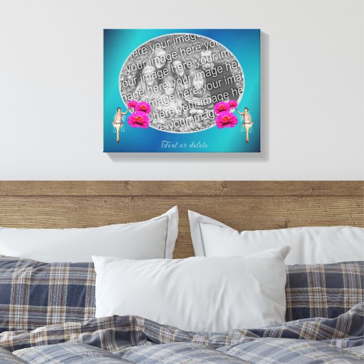 Fairy en bloemen gepersonaliseerd Voeg je eigen fo Canvas Afdruk (Insitu (Slaapkamer))