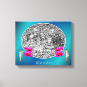 Fairy en bloemen gepersonaliseerd Voeg je eigen fo Canvas Afdruk