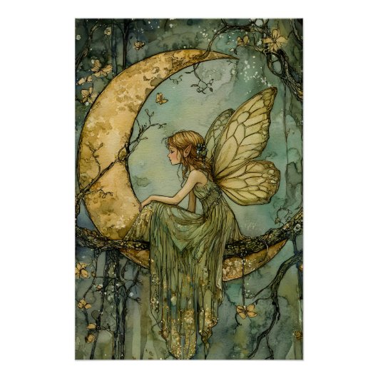 Fairy en Crescent Moon Perfect Poster (Voorkant)