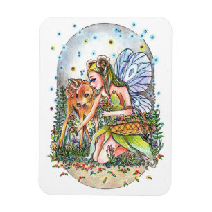 Fairy en de fawn magneet