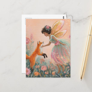 Fairy en een rode vos briefkaart