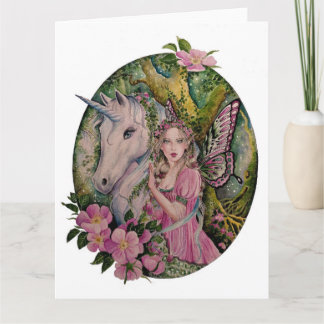 Fairy en eenhoorn wenskaart kaart