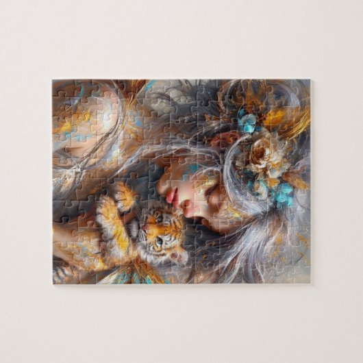 Fairy en haar Baby Tiger Fairy Legpuzzel (Horizontaal)