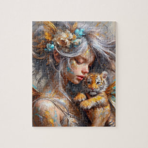 Fairy en haar Baby Tiger Fairy Legpuzzel
