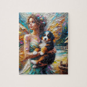 Fairy en haar Berner Sennenhond Puppy Legpuzzel