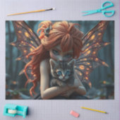 Fairy en haar kat tissuepapier (Craft)