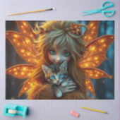 Fairy en haar kat tissuepapier (Craft)