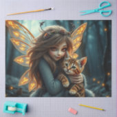 Fairy en haar kat tissuepapier (Craft)