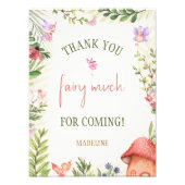 Fairy Enchanted Forest 1e Verjaardag Dank u Foto Afdruk (Voorkant)