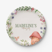 Fairy Enchanted Forest Mushroom Greenery Papieren Bordje (Voorkant)