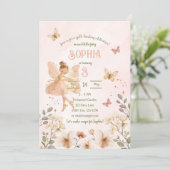 Fairy Enchanted Garden Carte d'invitation d'annive (Debout devant)