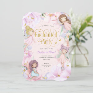 Fairy Enchanted Party, Garden Flower girl jarig Kaart