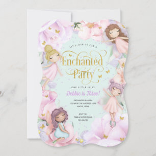 Fairy Enchanted Party, Garden Flower girl jarig Kaart