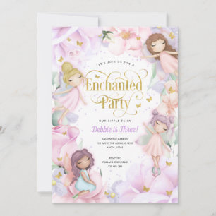 Fairy Enchanted Party, Garden Flower girl jarig Kaart