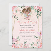 Fairy FĂ& Twirl Rose | Invitation d'anniversaire (Devant)