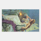 Fairy Fae Harp Candle Ocean Rechthoekige Sticker (Voorkant)
