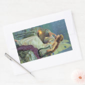 Fairy Fae Harp Candle Ocean Rechthoekige Sticker (Envelop)
