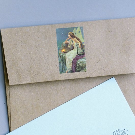 Fairy Fae Harp Candle Ocean Rechthoekige Sticker