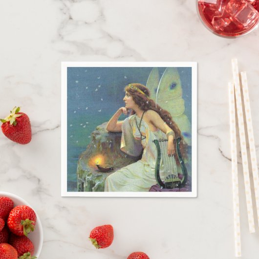   Fairy Fae Harp Candle Ocean Servetten (Insitu)